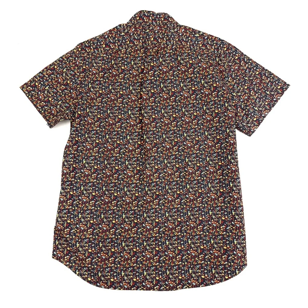 J. Crew Short-sleeve Stretch Secret Wash Cotton Poplin Shirt Bamboo Print